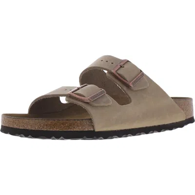 Birkenstock Arizona Bs Womens Leather Buckle Footbed Sandals In Green