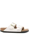 Birkenstock Arizona Woman Sandals Platinum Size 7 Synthetic Material In Multi