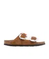 Birkenstock Arizona Sandals - Sherling - Leather In Brown