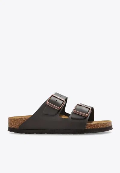Birkenstock Arizona Buckle Slides In Brown