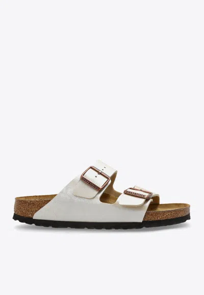 Birkenstock Arizona Buckle Slides In Neutral