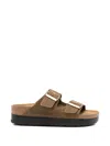 Birkenstock Heel Sandals With Cork Sole And Open Toe In Multi