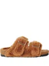 Birkenstock Arizona Buckle Strap Slippers In Brown