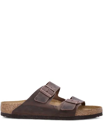 Birkenstock Arizona Buckled Leather Sandals In Brown