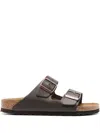 Birkenstock Arizona Buckled Slides In Brown