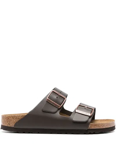 Birkenstock Arizona Buckled Slides In Brown