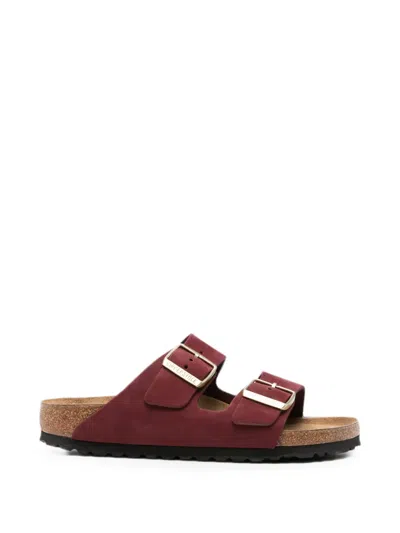 Birkenstock Arizona Buckle-fastening Sandals In Burgundy