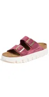 Birkenstock Papillio By  Arizona Exquisite Chunky Slide Sandal In Berry Crush