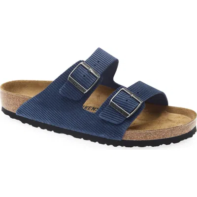 Birkenstock Arizona Corduroy Slide Sandal In Indigo Blue