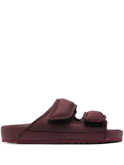 Birkenstock Arizona Cosny Nylon Double-strap Sandals Shoes In Burgundy