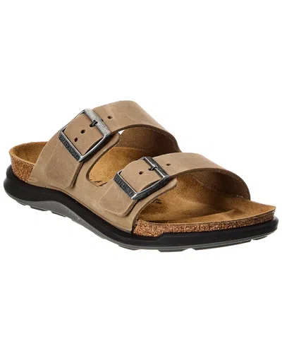 Birkenstock Arizona Crosstown Waxy Leather Sandal In Gold