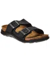 Birkenstock Arizona Crosstown Waxy Leather Sandal In Black