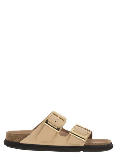 Birkenstock Arizona Db Leather Slipper In Metallic