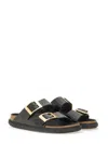 Birkenstock Arizona Droplet Buckle High Shine Black Slides In Black