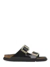 Birkenstock Arizona Db Shine Sandals With Adjustable Straps In Black