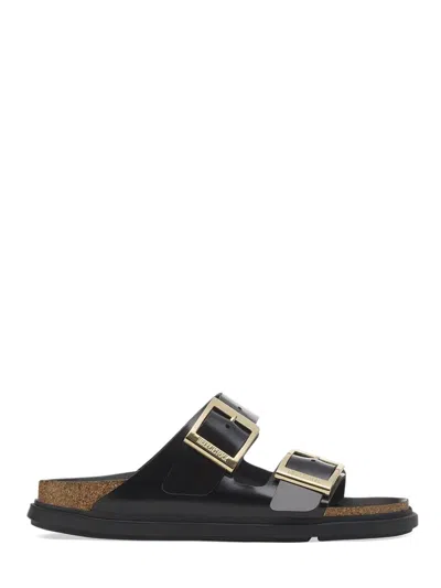 Birkenstock Arizona Db Shine Sandals With Adjustable Straps In Black