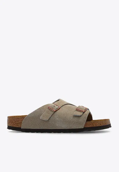 BIRKENSTOCK ARIZONA DOUBLE-BUCKLE LEATHER SLIDES