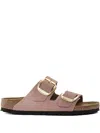 Birkenstock Arizona Big Buckle Old Rose Nubuck Leather Two Bar Mules S