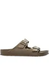 Birkenstock Arizona Double-buckle Slides In Brown