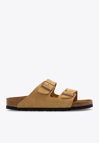 Birkenstock Arizona Suede Leather Slipper In Brown