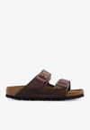 BIRKENSTOCK ARIZONA DOUBLE-STRAP LEATHER SLIDES