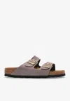 Birkenstock Arizona Double-strap Leather Slides In Purple
