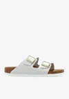 Birkenstock Arizona Birko-flor Triple White Narrow Fitting Sandals In White