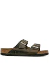 Birkenstock Pantoletten Mit Doppeltem Riemen In Gray
