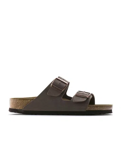 Birkenstock Mocha Arizona Birko Flor Nubuck 151183 Narrow Fit Sandals Unisex In Mocca