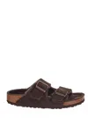 Birkenstock Arizona Double Strap Shearling Sandals In Marrone