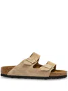 Birkenstock Arizona Double-strap Suede Slippers In Beige