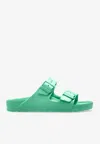 Birkenstock Arizona Double-straps Rubber Slides In Green