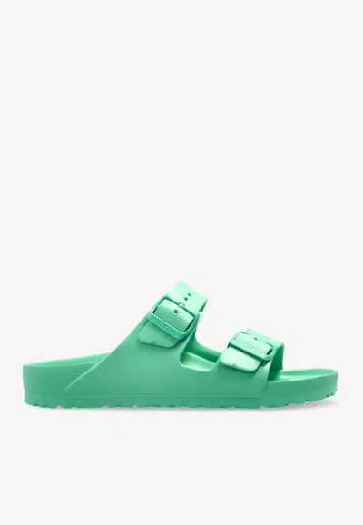 Birkenstock Arizona Double-straps Rubber Slides In Green