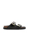 Birkenstock Arizona Droplet Buckle High Shine Black Slides In Black