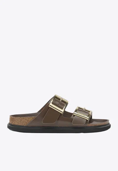 Birkenstock Arizona Droplet Leather Sandals In Brown
