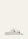 Birkenstock Arizona Dual-buckle Slide Sandals In Bone
