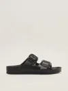 Birkenstock Arizona Raffia Slide In Black