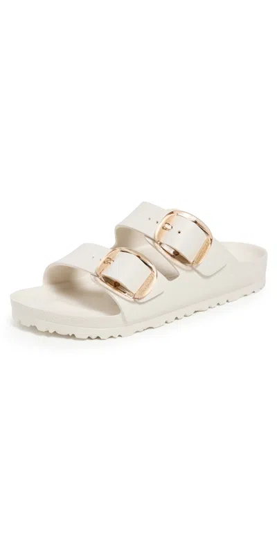 Birkenstock Arizona Big Buckle Eva Eggshell Two Bar Mules In Black