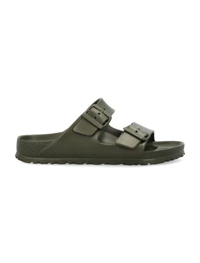 Birkenstock Arizona Eva Khaki Narrow Sandals In Green
