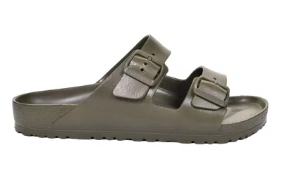 Birkenstock Mens Active Khaki Eva Arizona Double-strap Leather Sandals