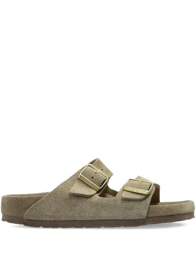 Birkenstock Arizona Exq Suede Leather Calzata S Slippers In Brown