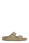 Birkenstock Suede Open Toe Flat Sandals In Gray