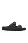 Birkenstock Arizona Exquisite Leather Sandals In Black