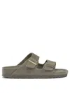 Birkenstock Suede Open Toe Flat Sandals In Multi