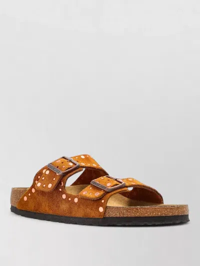 Birkenstock Arizona Rivets Studded Slide Sandal In Brown