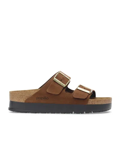 Birkenstock Arizona Flex Platform In Dark Tea