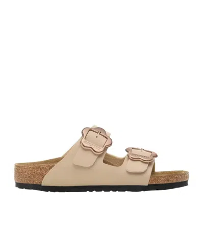 Birkenstock Kids' Arizona Flower-buckle Strap Sandals In Neutral