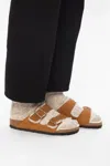 Birkenstock Arizona Shearling & Suede Sandals In Brown