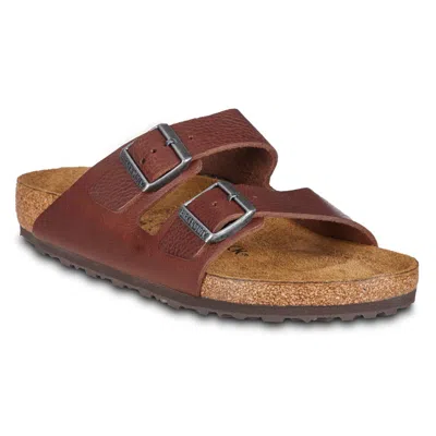 Birkenstock Arizona Grip Leather Sandals In Brown