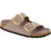 Birkenstock Arizona Hammered Big Buckle Slide Sandal In Faded Purple